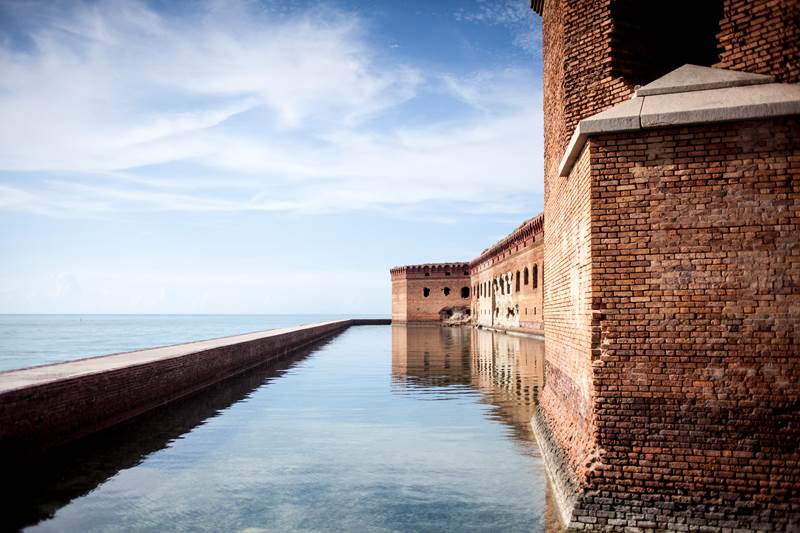 A view of Fort Jefferson from the moat all.