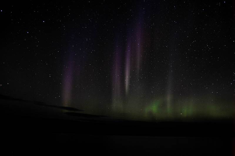 Diverse colored Aurora Borealis in the night sky